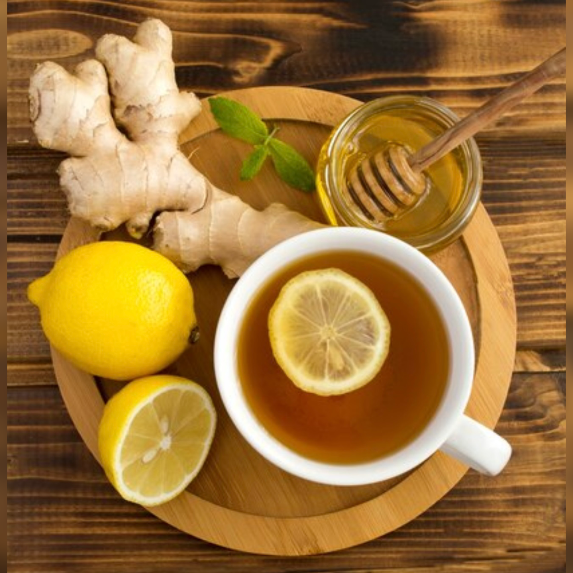Chá de gengibre, mel e limão